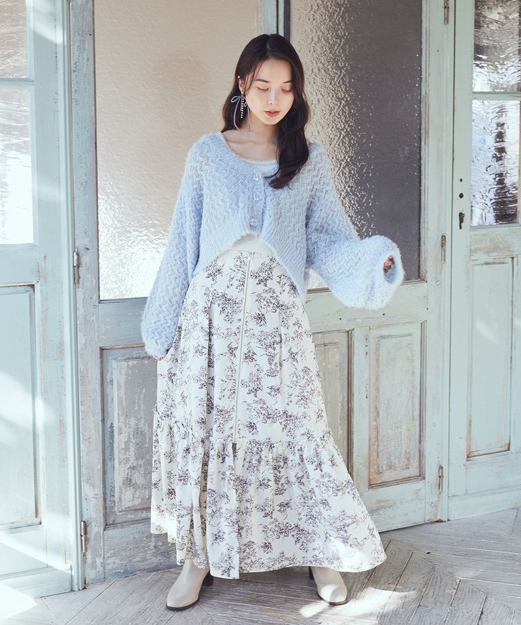 earth music&ecology「フロントZIPティアードスカート」|スカート|