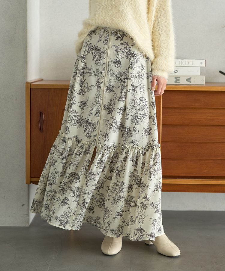 earth music&ecology「フロントZIPティアードスカート」|スカート|