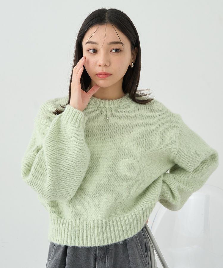 earth music&ecology「スパンコールショートニットプルオーバー」|ニット・セーター|