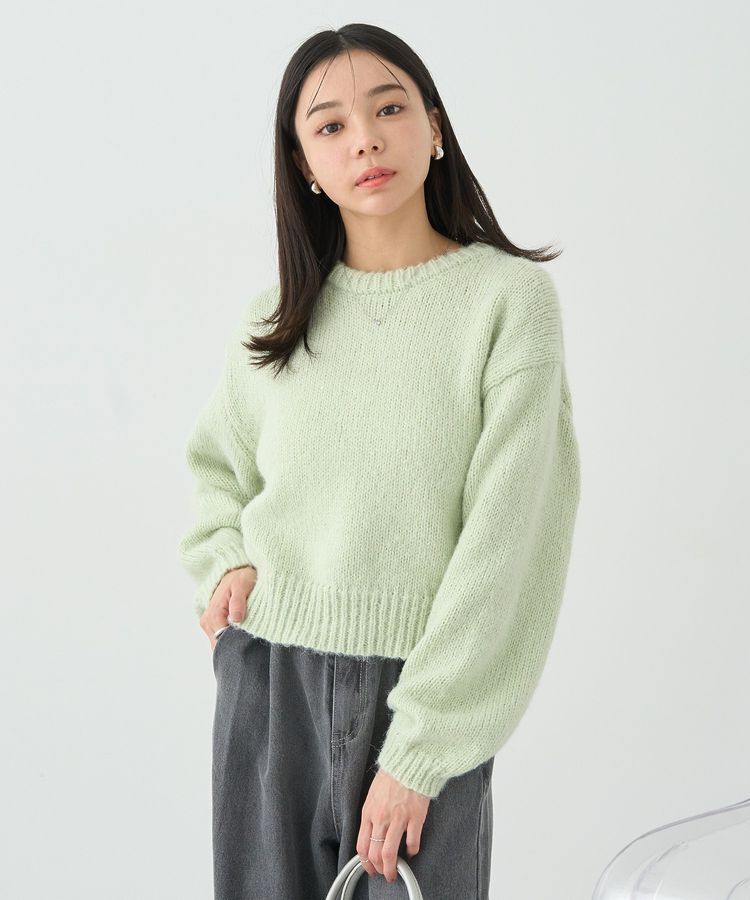 earth music&ecology「スパンコールショートニットプルオーバー」|ニット・セーター|