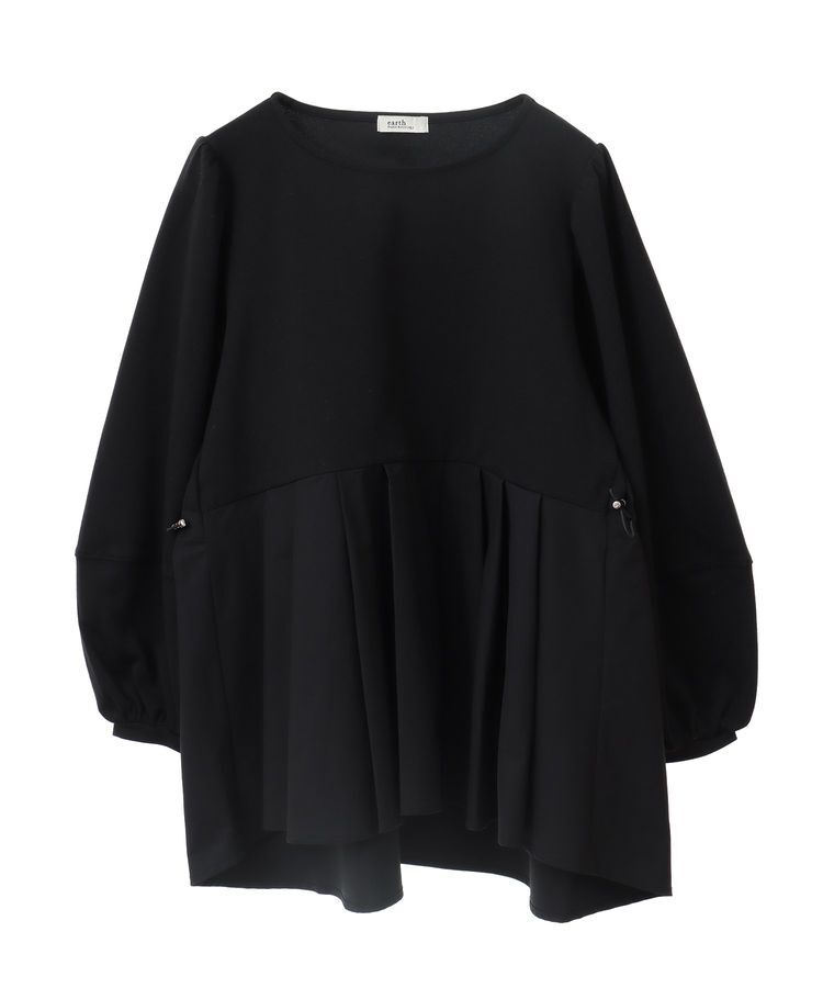 earth music&ecology「異素材ドッキングペプラムプルオーバー」|Tシャツ・カットソー|