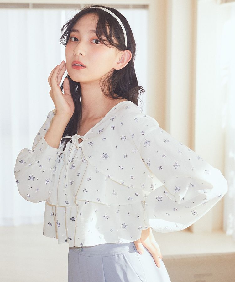 earth music&ecology「ティアードアンサンブルブラウス」|シャツ・ブラウス|Ivory