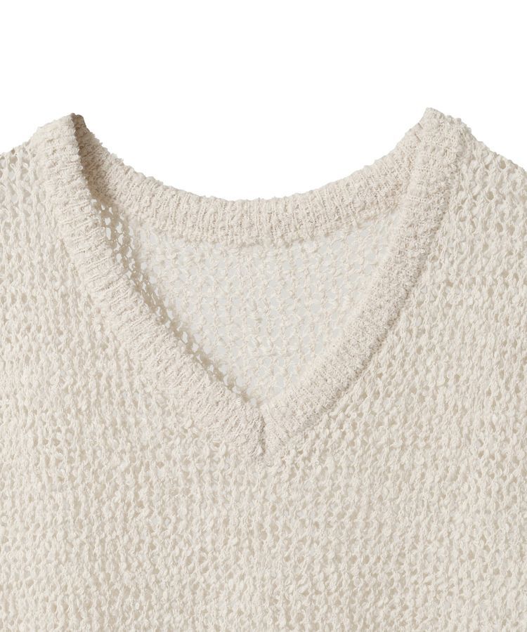 earth music&ecology「クルクルヤーンメッシュベスト」|ベスト・ジレ|