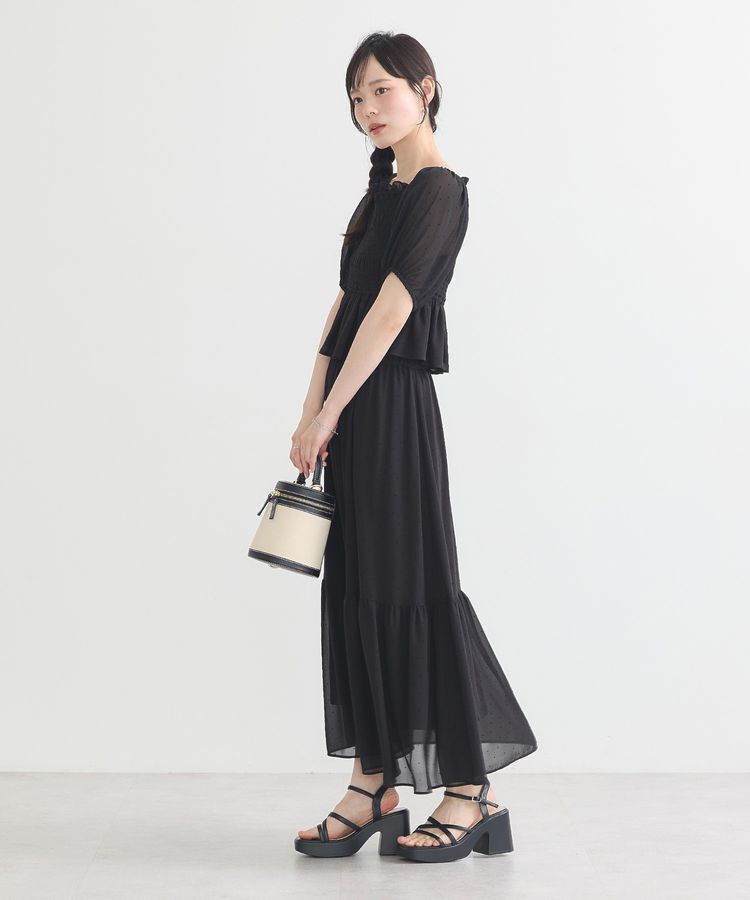 earth music&ecology「SET2点フロッキードットブラウス＋スカート」|スーツ|