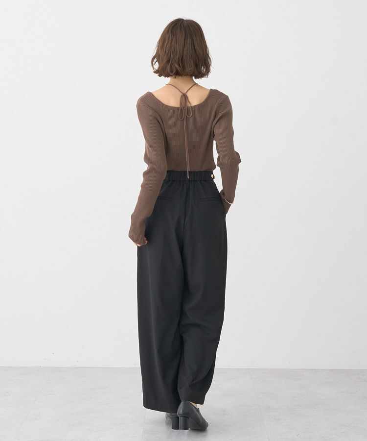 earth music&ecology「スクエアホルターネックリブプルオーバー」|ニット・セーター|