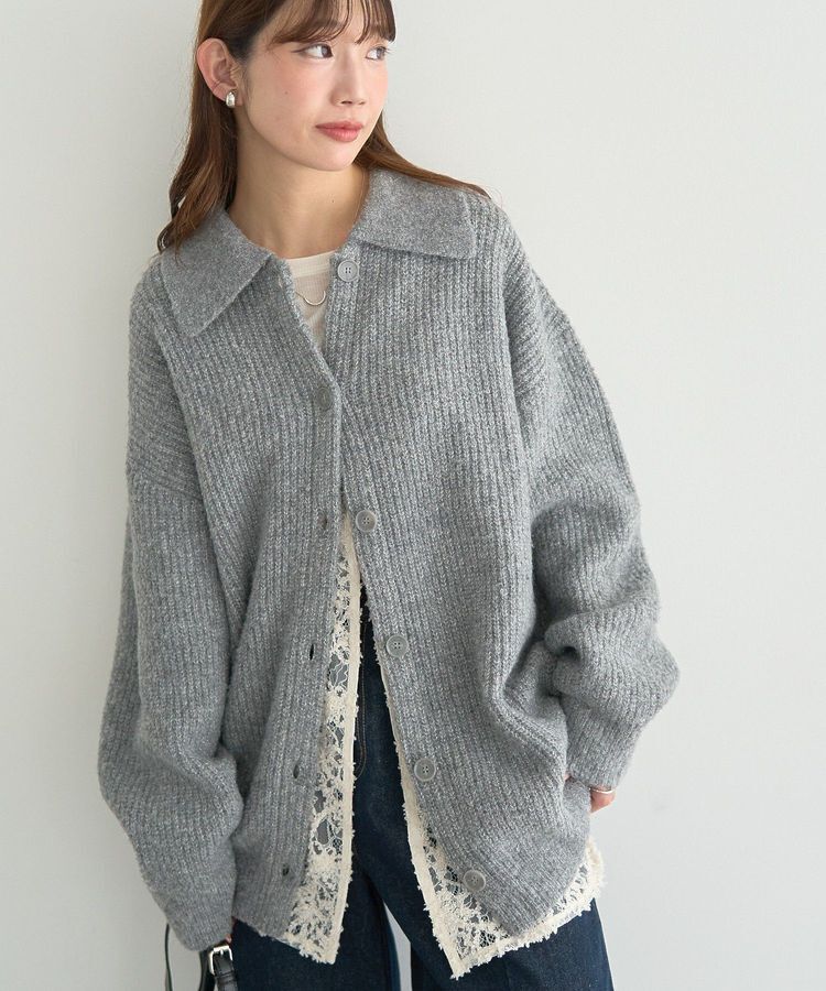 earth music&ecology「襟付きニットアウター」|カーディガン|
