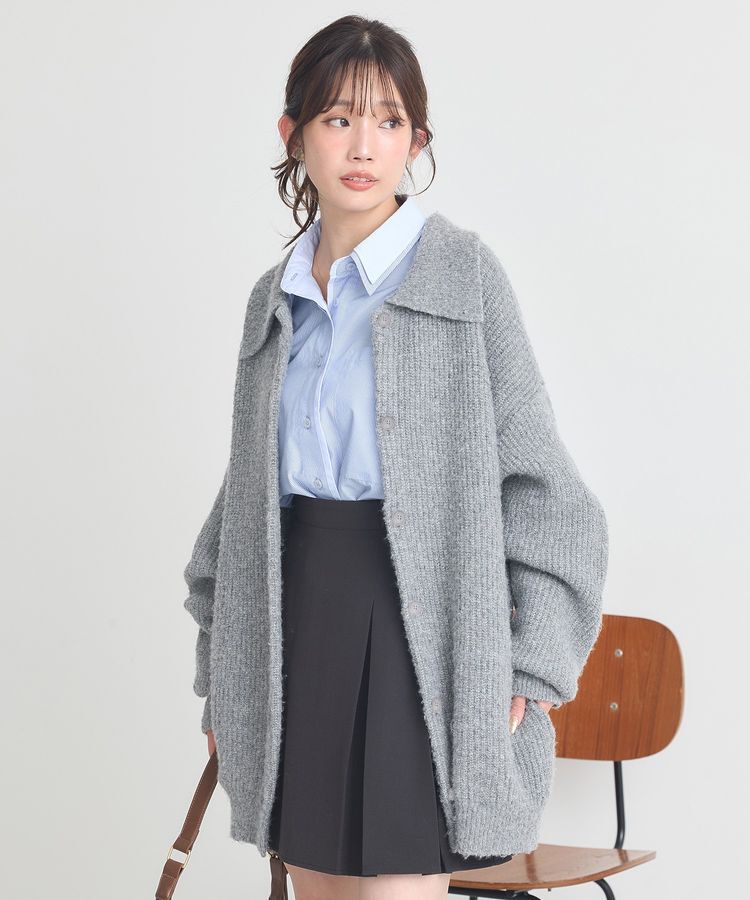 earth music&ecology「襟付きニットアウター」|カーディガン|