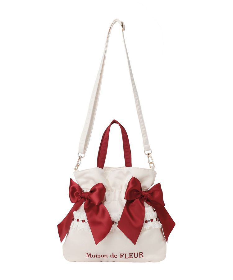 Maison de FLEUR「ガトーフレーズダブルリボン2Wayトート」|トートバッグ|