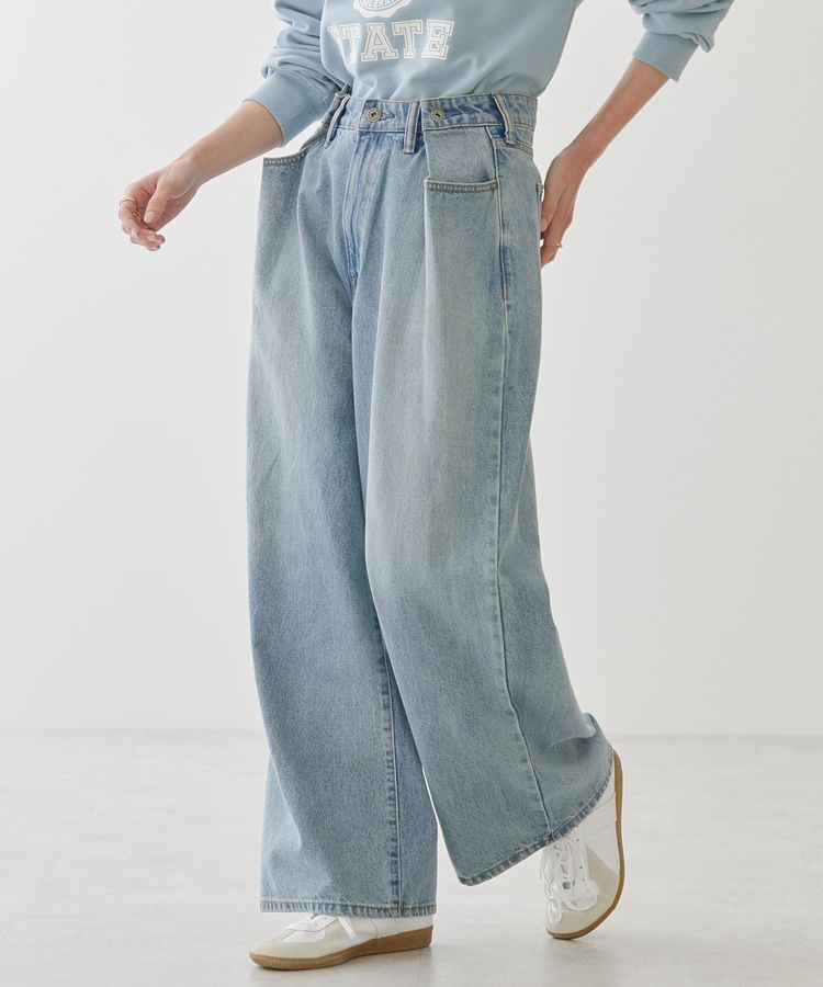 AMERICAN HOLIC「タックワイドデニム」|デニム|