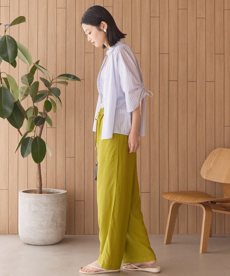 AMERICAN HOLIC「接触冷感ギャザーリボンスリーブ半袖シャツ」|シャツ・ブラウス|