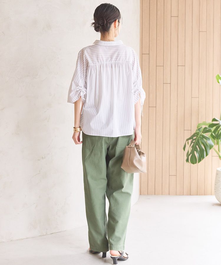 AMERICAN HOLIC「接触冷感ギャザーリボンスリーブ半袖シャツ」|シャツ・ブラウス|