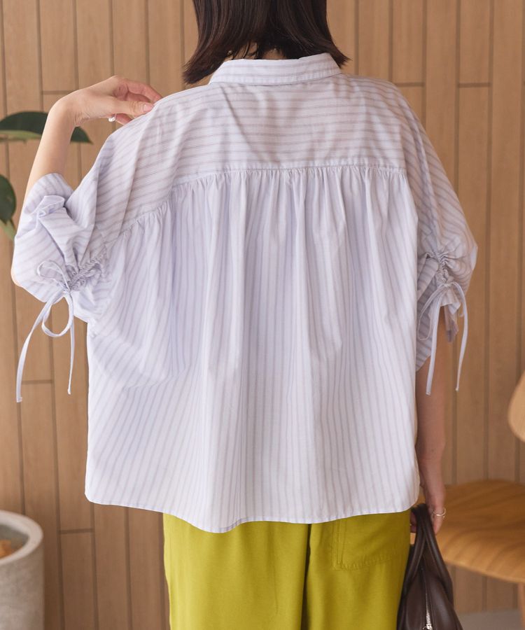 AMERICAN HOLIC「接触冷感ギャザーリボンスリーブ半袖シャツ」|シャツ・ブラウス|