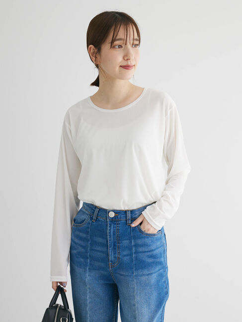 armonia「クルーネックシアーベロアプルオーバー」|インナー|Ecru