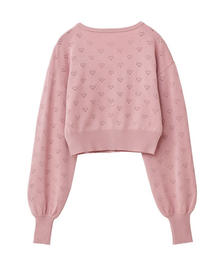 Green Parks「・swing　by　ハート柄スカシニットカーディガン」|カーディガン|