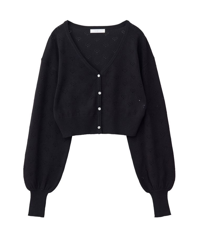 Green Parks「・swing　by　ハート柄スカシニットカーディガン」|カーディガン|