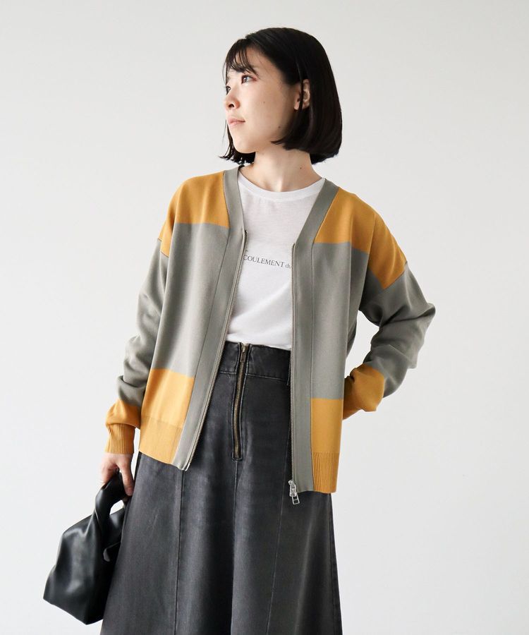 Green Parks「・furry rate かる～いニットZIPブルゾン」|カーディガン|