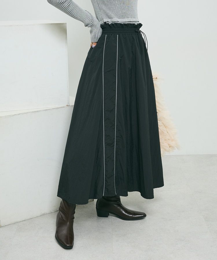Green Parks「ナイロンラインフレアスカート」|フレア|