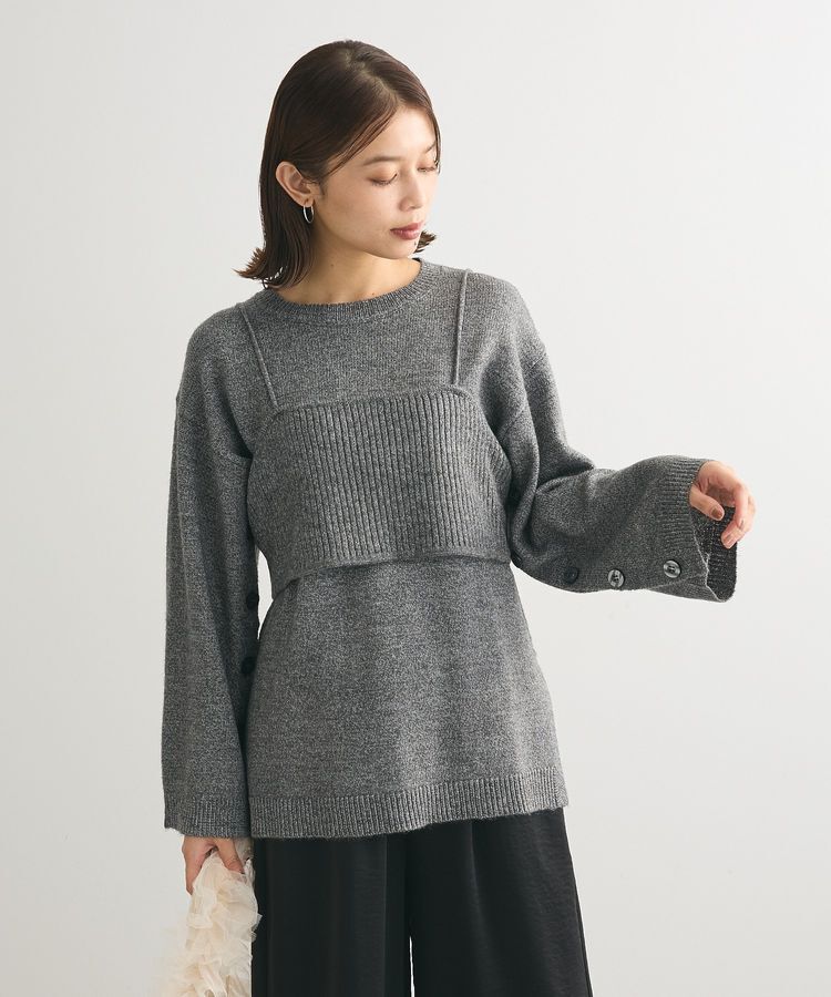 Green Parks「SET2点 ニットキャミ+ニットチュニック」|ニット・セーター|Gray Mixture