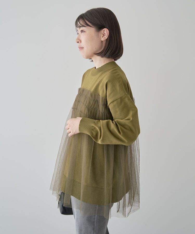 Green Parks「チュールドッキングプルオーバー」|ニット・セーター|