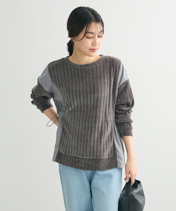 Green Parks「ベロアドッキングプルオーバー」|ニット・セーター|