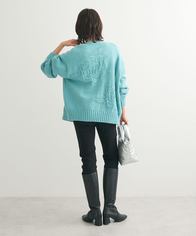 Green Parks「・swing by バラ柄ニットカーディガン」|カーディガン|