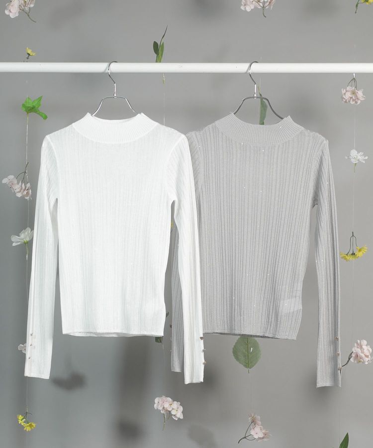 Green Parks「dazzlin シアーリブニットプルオーバー」|ニット・セーター|