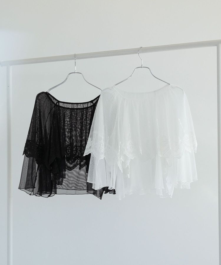 Green Parks「■ESCAR チュール刺繍ハンカチーフブラウス」|Tシャツ・カットソー|