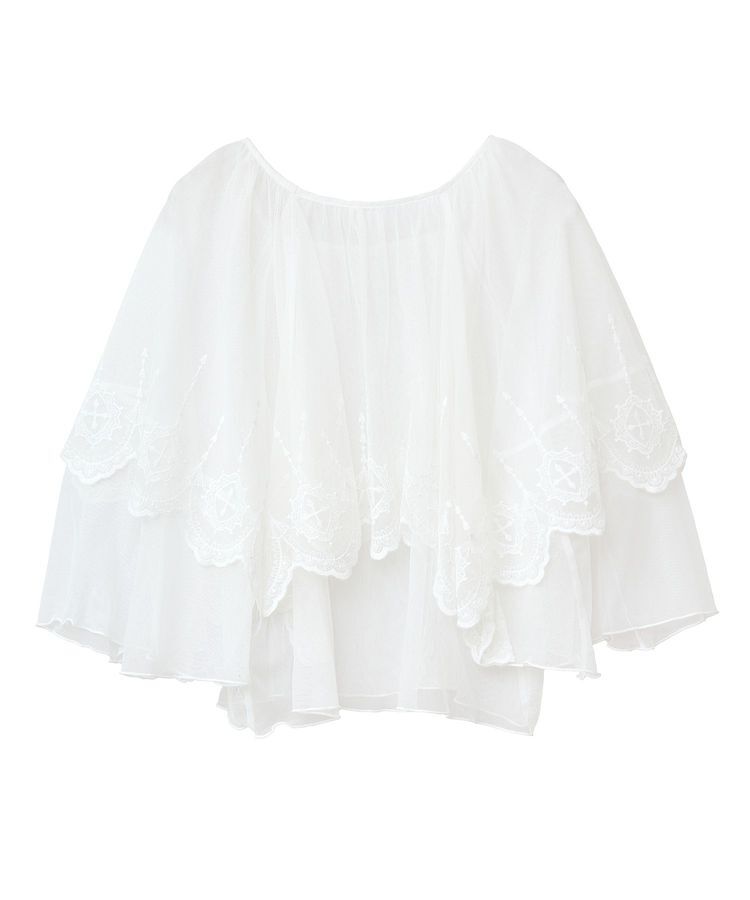 Green Parks「■ESCAR チュール刺繍ハンカチーフブラウス」|Tシャツ・カットソー|