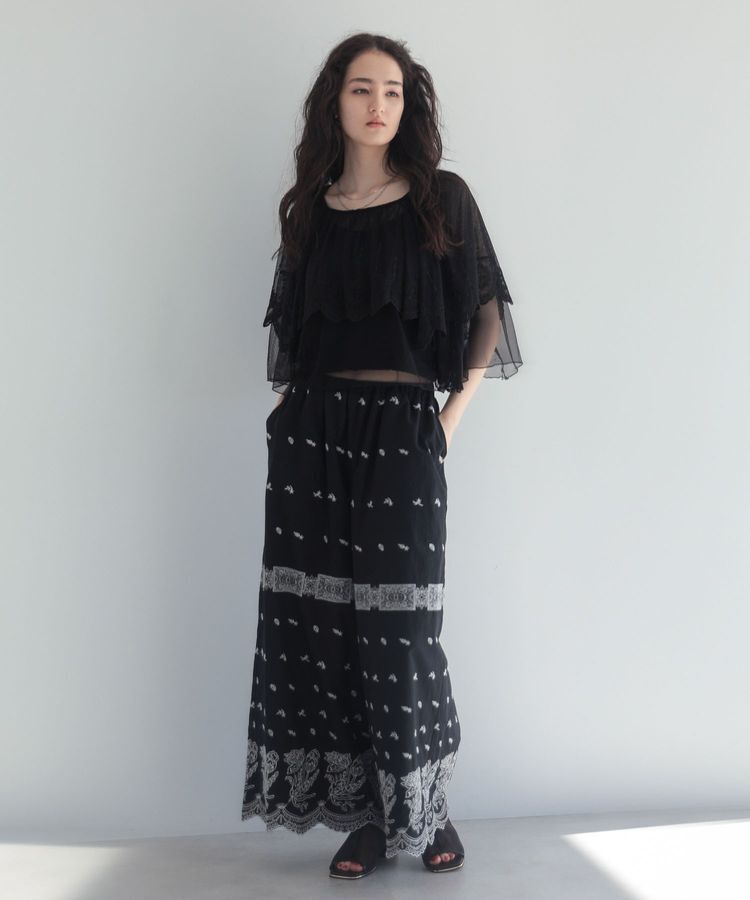 Green Parks「■ESCAR チュール刺繍ハンカチーフブラウス」|Tシャツ・カットソー|