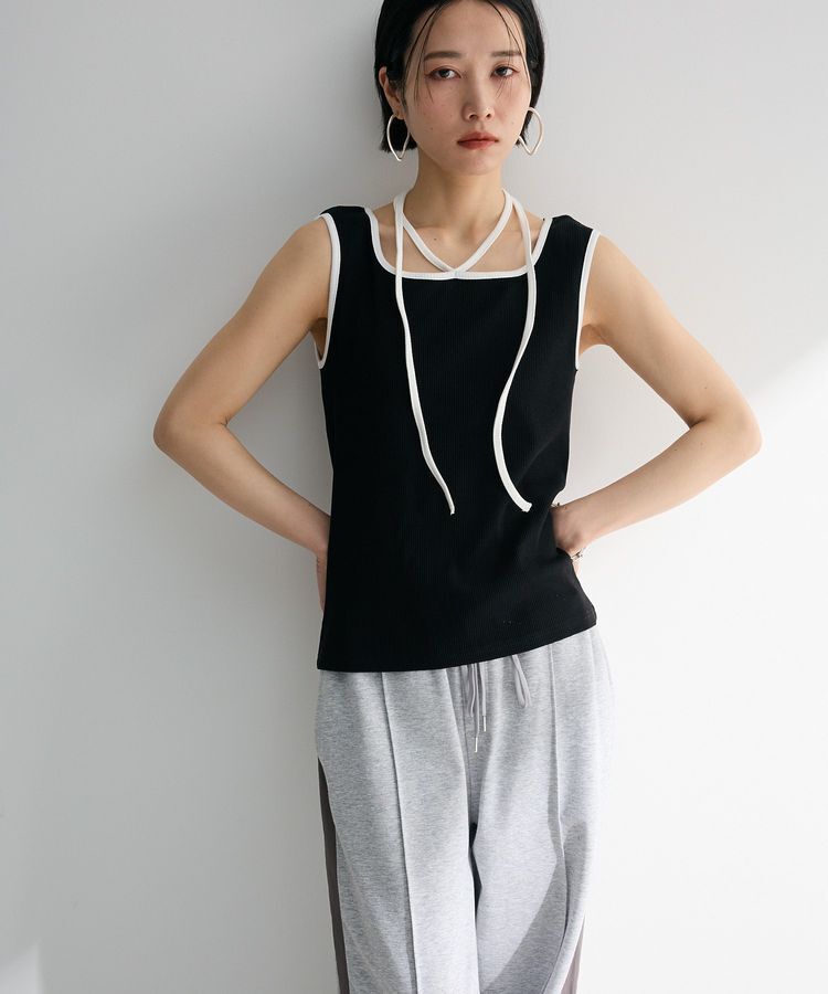 Green Parks「チョーカー付きタンクトップ」|インナー|Black