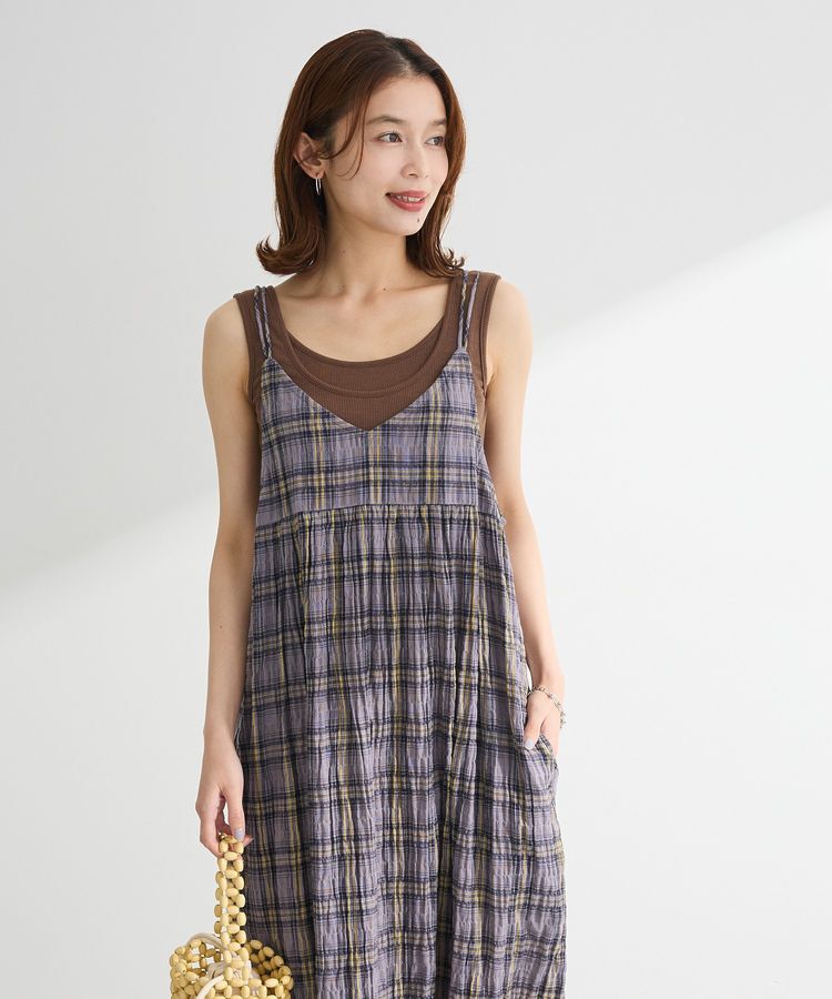 Green Parks「インド綿 ボリュームキャミワンピース」|ワンピース|