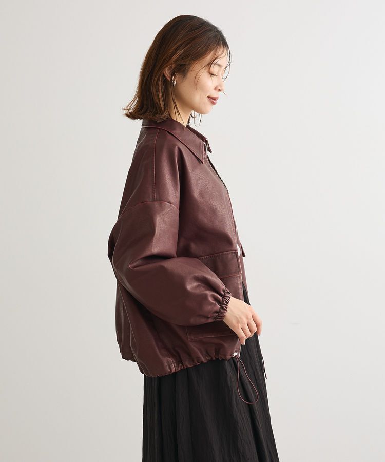 Green Parks「・ELENCARE DUE フェイクレザーブルゾン」|ブルゾン・スタジャン|