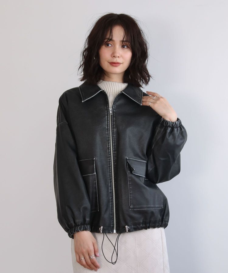 Green Parks「・ELENCARE DUE フェイクレザーブルゾン」|ブルゾン・スタジャン|