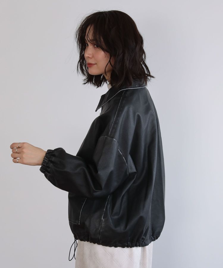 Green Parks「・ELENCARE DUE フェイクレザーブルゾン」|ブルゾン・スタジャン|