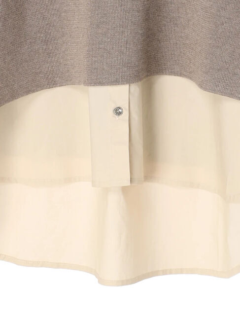 YECCA VECCA「シャツレイヤードニットベスト」|シャツ・ブラウス|