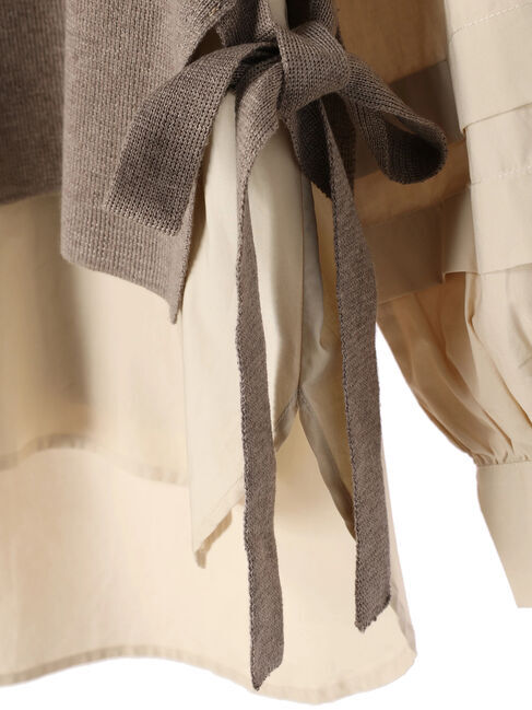 YECCA VECCA「シャツレイヤードニットベスト」|シャツ・ブラウス|