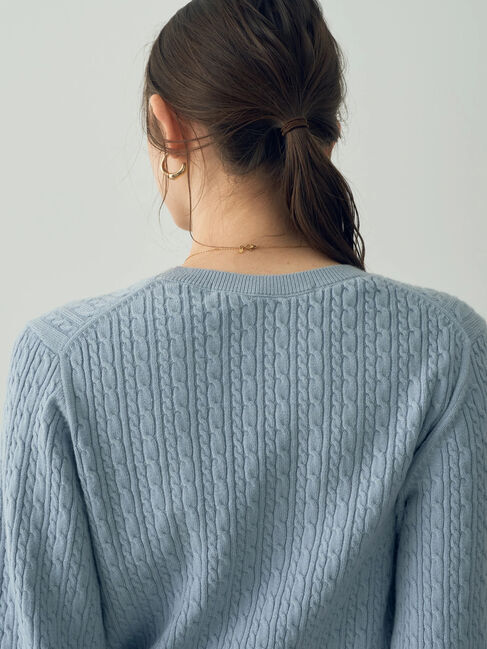 YECCA VECCA「金釦ミニケーブルニット」|ニット・セーター|