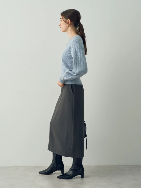 YECCA VECCA「金釦ミニケーブルニット」|ニット・セーター|