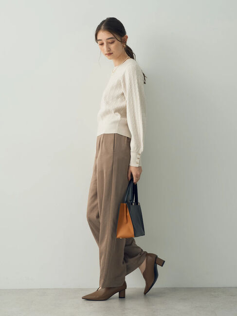 YECCA VECCA「金釦ミニケーブルニット」|ニット・セーター|