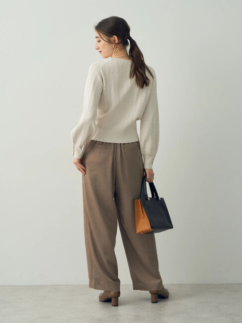 YECCA VECCA「金釦ミニケーブルニット」|ニット・セーター|