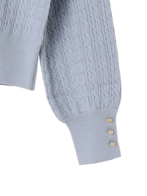 YECCA VECCA「金釦ミニケーブルニット」|ニット・セーター|