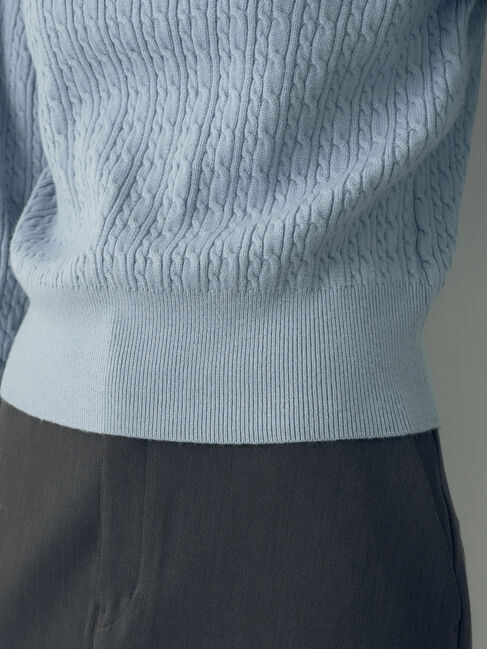 YECCA VECCA「金釦ミニケーブルニット」|ニット・セーター|