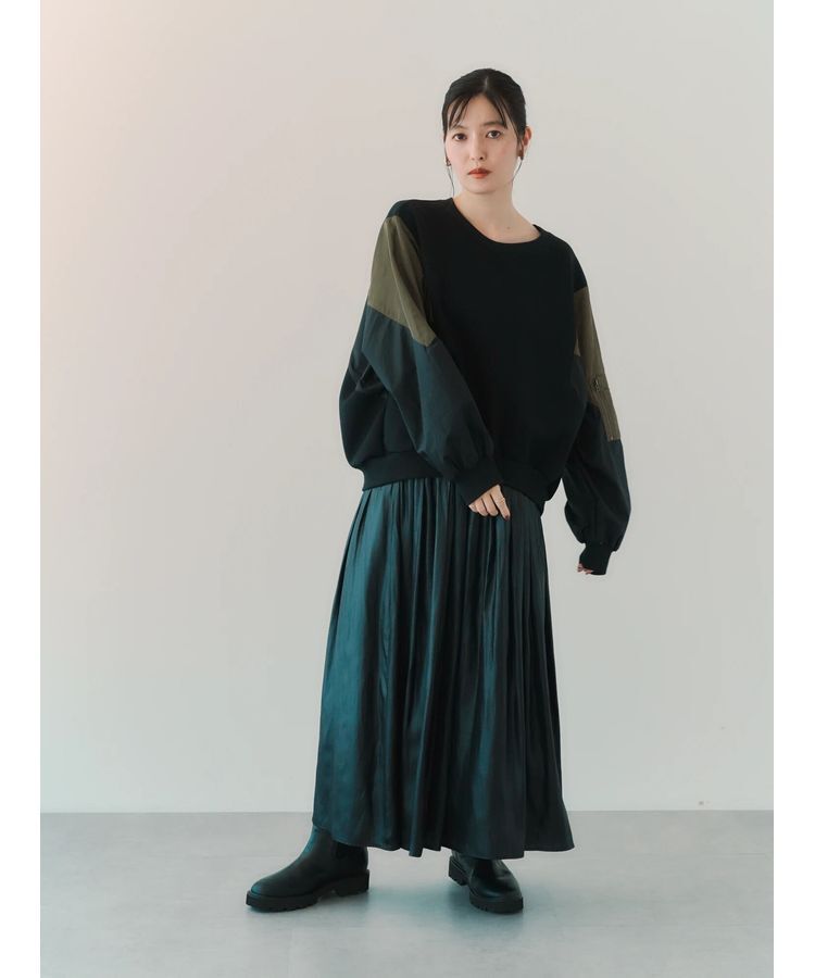 YECCA VECCA「グロッシーコーティングサテンスカート」|スカート|