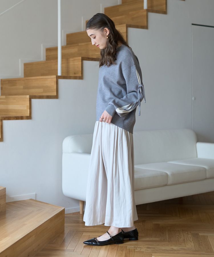 YECCA VECCA「グロッシーコーティングサテンスカート」|スカート|