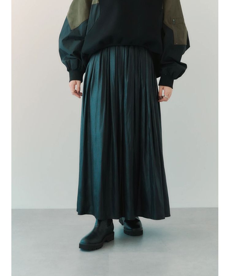 YECCA VECCA「グロッシーコーティングサテンスカート」|スカート|