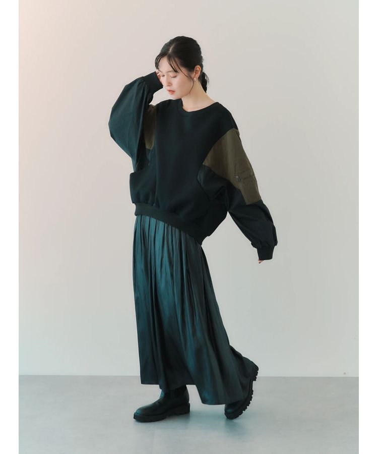 YECCA VECCA「グロッシーコーティングサテンスカート」|スカート|