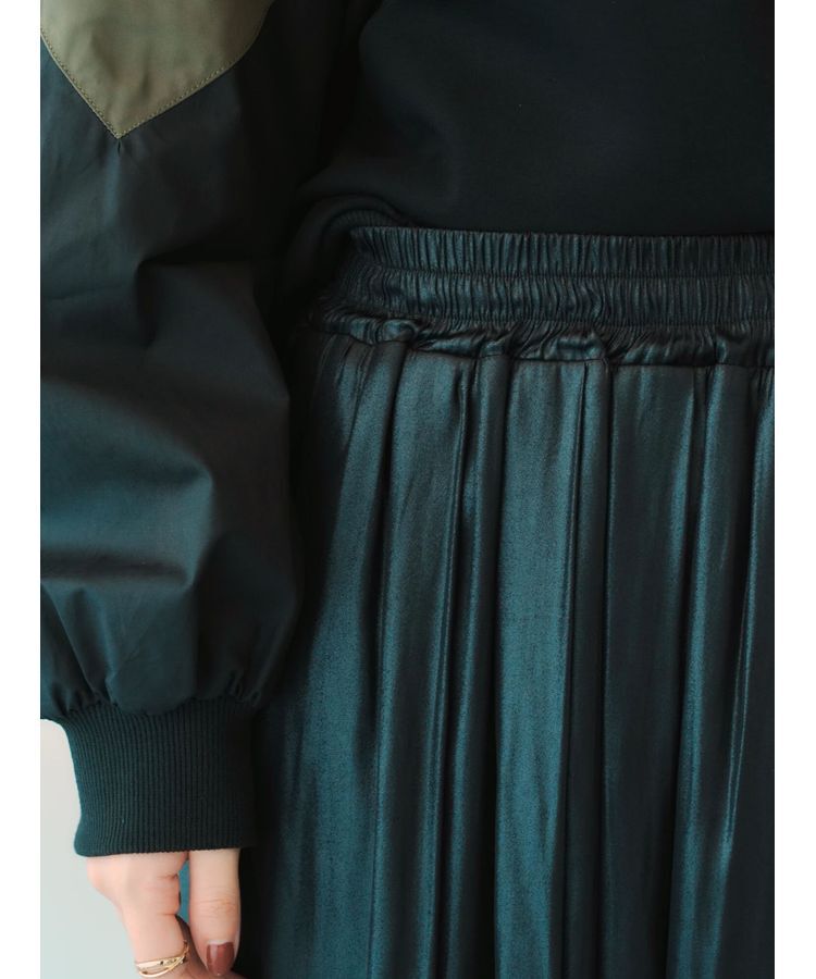 YECCA VECCA「グロッシーコーティングサテンスカート」|スカート|