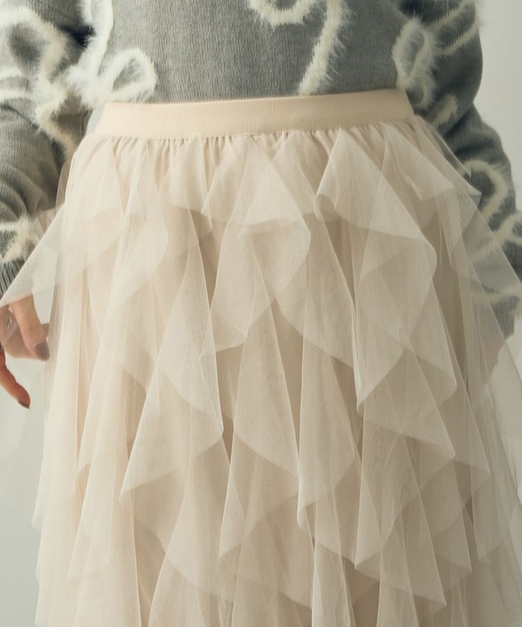 YECCA VECCA「ラッフルチュールスカート」|スカート|