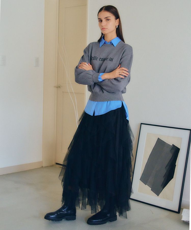 YECCA VECCA「ラッフルチュールスカート」|スカート|