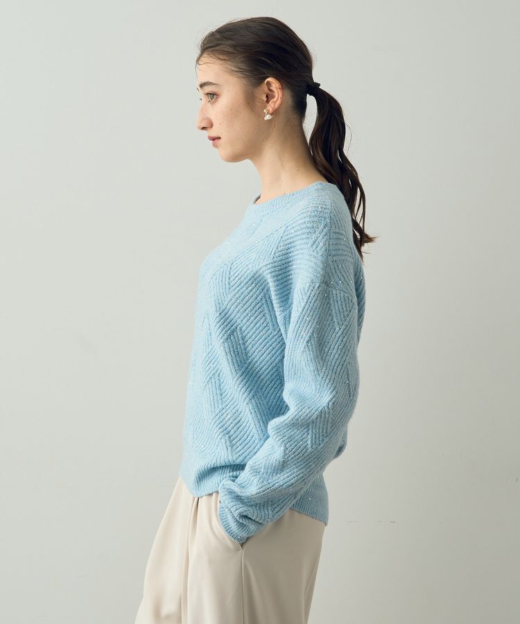 YECCA VECCA「ダイヤ柄スパンコールニット」|ニット・セーター|